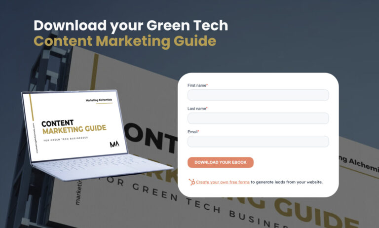 Preview of the page of Green Tech Content Marketing Guide